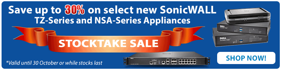 SonicGuard.com.au Stocktake Sale - New SonicWALL Appliances at Significantly Reduced Prices
